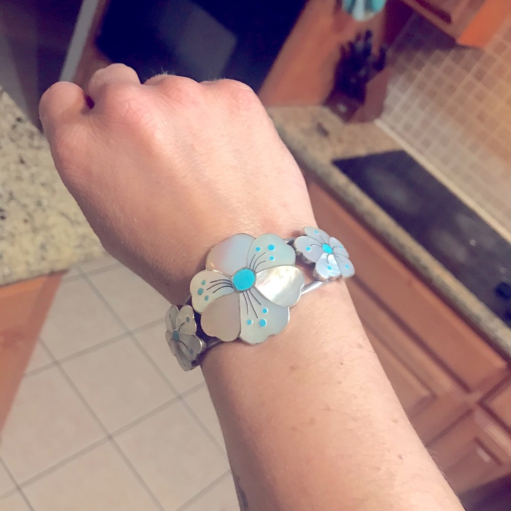 Not for sale Vintage Zuni Flower Cuff